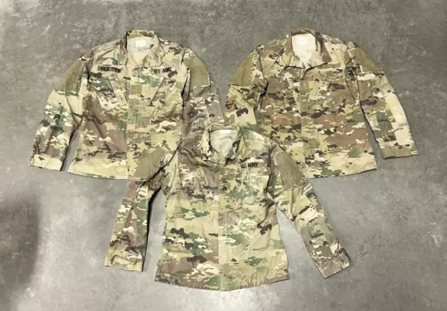 Lot of 3 US Military Issue Army OCP Camo Unisex Jackets Coats Size Small Regular