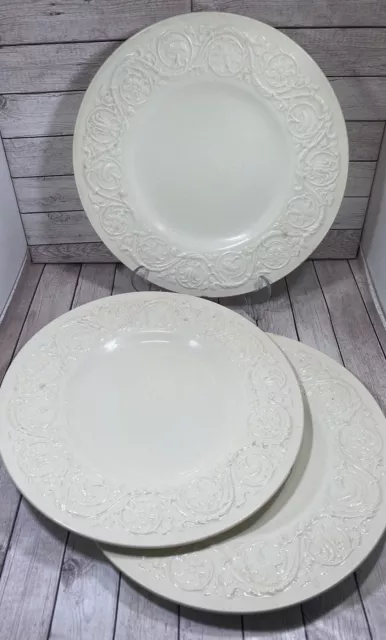 Wedgwood Queens Ware Patrician Dinner Plates - 26cm Set Of 3