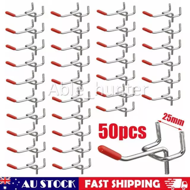 50X Pegboard Hooks Metal Panel Valcano Peg Board hook Steel 50mm with cap