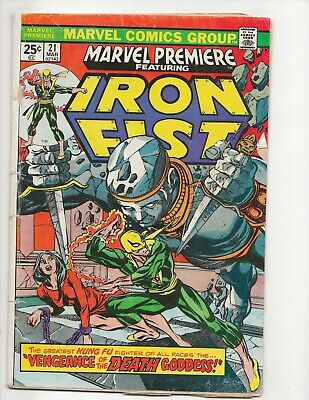 Marvel Premiere Feat Iron Fist 1st App Misty Knight Comic Book Issue #21 25 1975