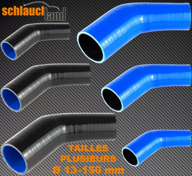 COUDE 45° RÉDUCTION TUYAUX SILICONE flexible - Tube RÉDUCTEUR Raccord Air Eau IC