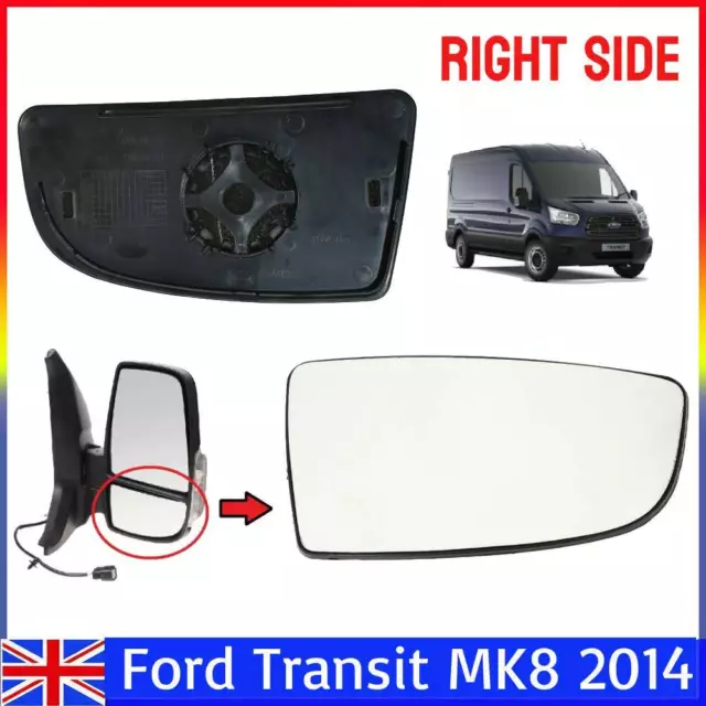 Lower Door Wing Mirror Glass Passenger Left Side for Ford Transit MK8 2014 On