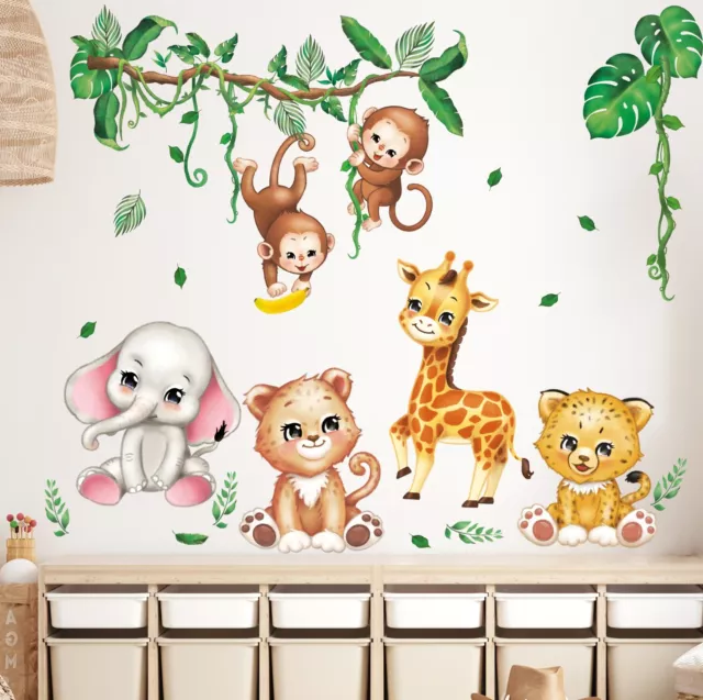 DECOWALL DS12-8073 Baby Animals Nursery Kids Removable Wall Stickers Decal