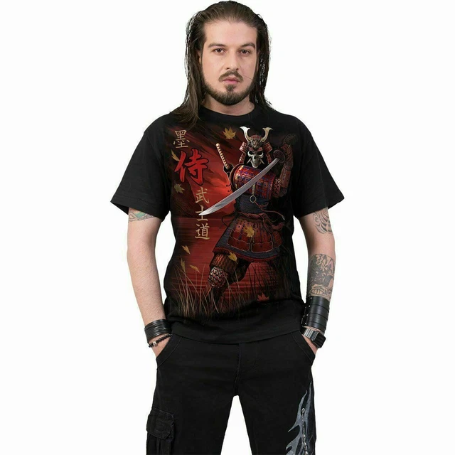 Spiral Direct SAMURAI Mens Skull/Reaper/Japan/Warrior/Dragon, T-Shirt, Clothing 3