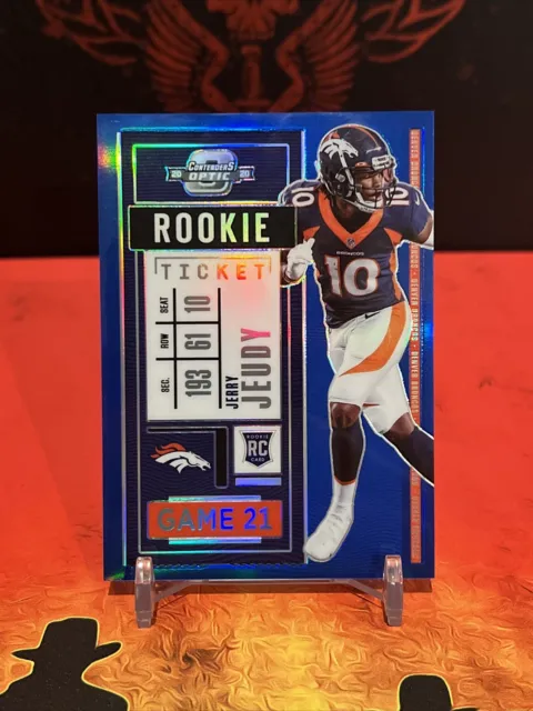 2020 Contenders Optic Jerry Jeudy Blue Prizm Rookie Ticket RC #’d 89/99 SP