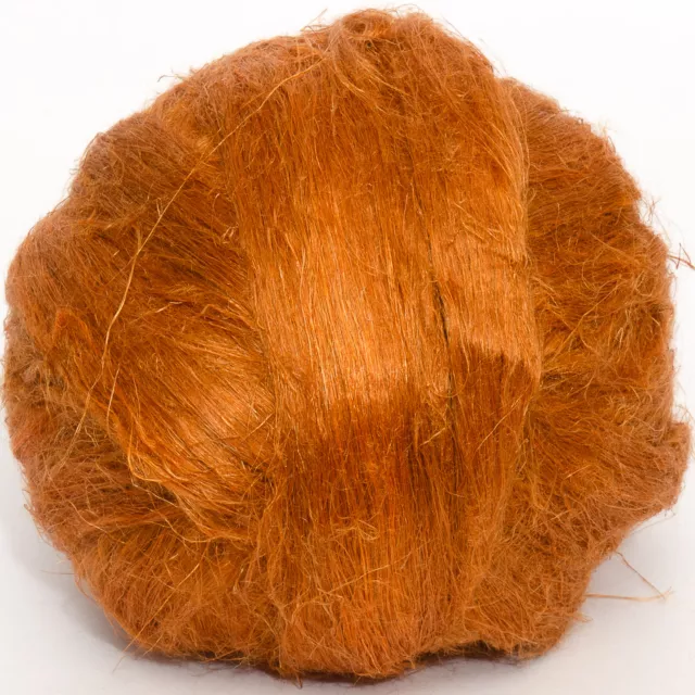 Flax Top (Dyed Cinnamon) DHG 100g Flax Roving Spinning Fibre Top Orange Felting