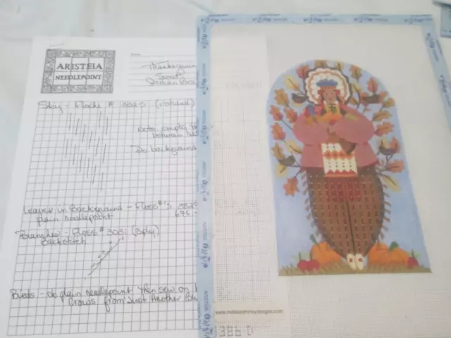 Indigenous Boy-Melissa Shirley-Handpainted Needlepoint Canvas-Stitch Guide