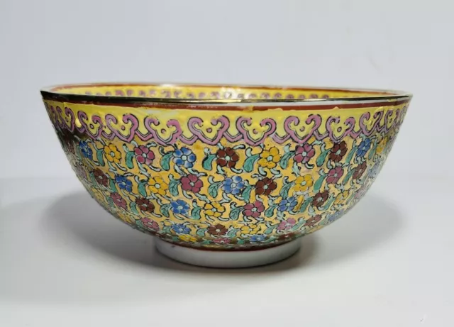 Vintage Chinese Japanese Colourful HANDPAINTED Bowl Pottery Porcelain