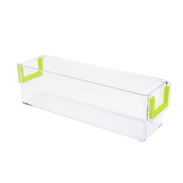 2 Tiroirs Frigo Extensibles Transparents - 30,5x20x9,5cm - Organisateur Rangement Alimentaire - Avec Poignée