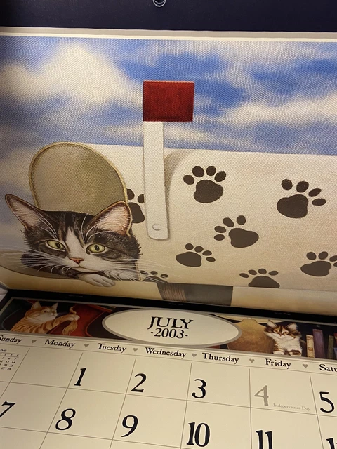 Vintage LANG 2003 Lowell Herrero American Cat Calendar Graphic Art Prints USA