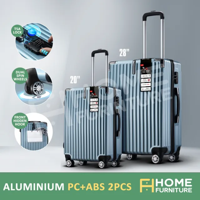2PCS Luggage Suitcase Trolley Set Travel Hard Shell Case Lightweight Organiser