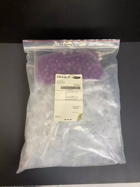 VWR Centrifuge Tube 2 ml Purple Screw Top with Color Inserts Total of 500 Tubes