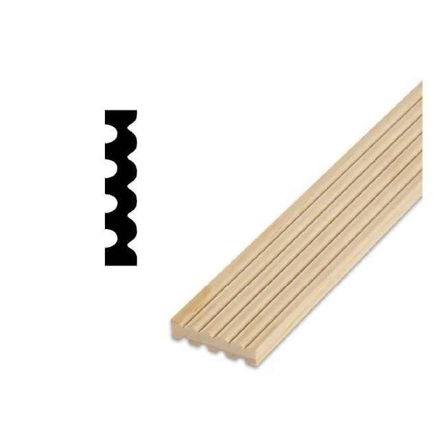 DecraMold DM 225 - 1 2 In. X 2-1 4 In. Solid Pine Fluted Door And Window Casing