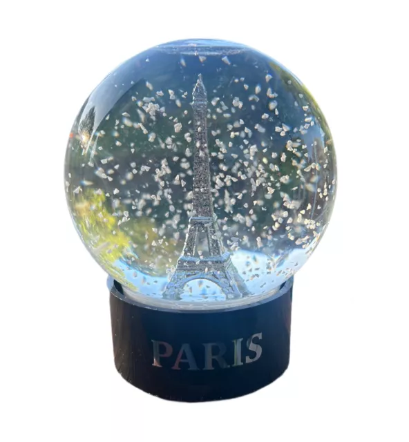 Eiffel Tower Paris Snow Globe Brout Plaisir de Paris Made In France 4.5 in