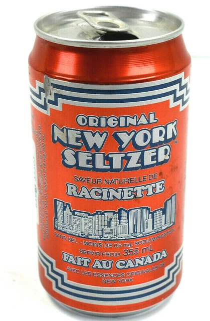 80s Original New York Seltzer Root Beer-Racinette Soda Can 12oz Canadian Version