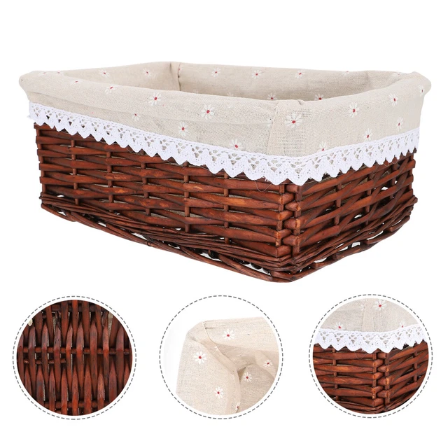 Panier De Rangement Puccio Nanàn – Osier Naturel Et Ourson En Coton – Parfait Pour Jouets Et Chambre Bébé Rose