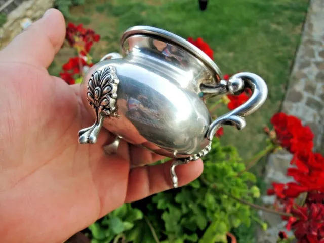 Art Deco Spain Sterling Silver & Gold Plate Sugar Bowl 101gms-3.56 Ounces-1938s