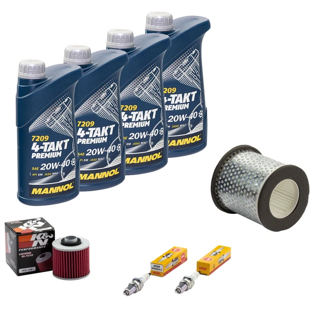 Kit Entretien Huile 4L + Filtres + Bougies Yamaha TDM 850 - Mannol NGK Hiflo Pour Modèles 1991-2001