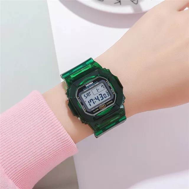 Reloj de pulsera digital SKMEI para hombre con correa transparente relojes estudiantes niños niñas 2