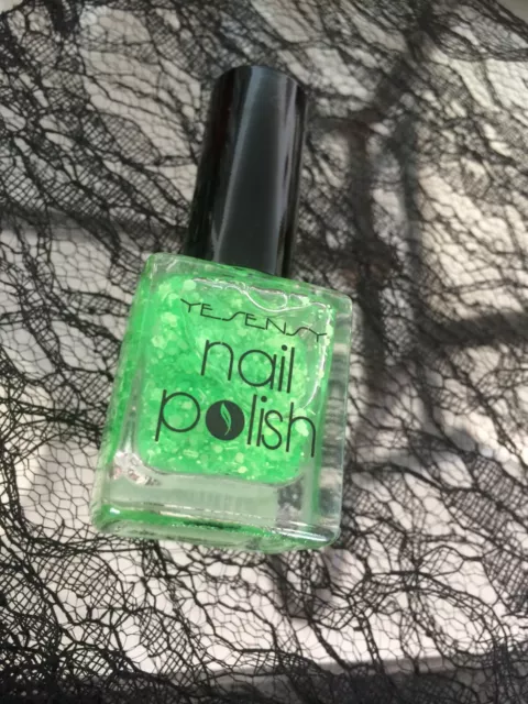 1 VERNIS A ONGLES YESENSY DECO PAILLETTE FLUO Pailleté GLITTER 124 VERT 15ML