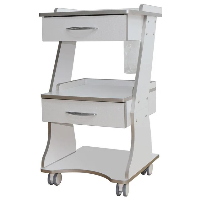 Versatile Dental Rolling Trolley w/ Socket  Water Bottle - Mobile Unit for Easy