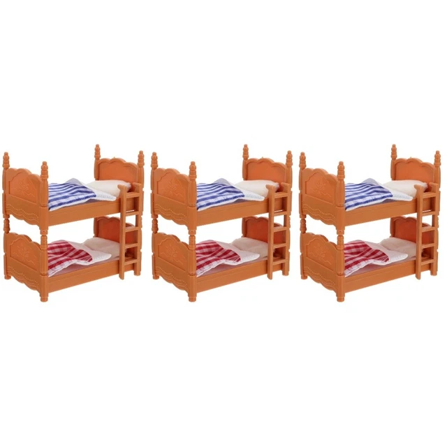 3 PCS MINI Baby Doll Bed Sofa Bunk Beds Children's Toy £15.39 PicClick UK