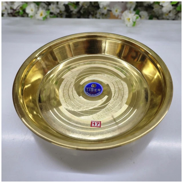 TARBHANA INDIAN POOJA Thali Large Serving Plate Traditional Brass Puja