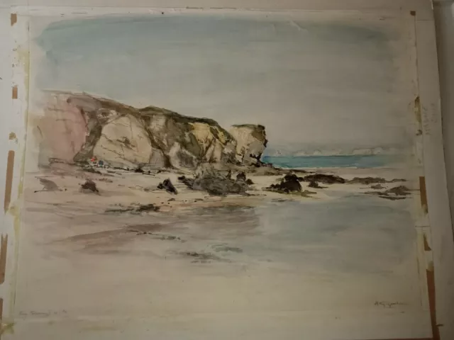 Antoine Rene Giguet - Acuarela - Agrigento Sicilia Firmado Envío con Fecha 97
