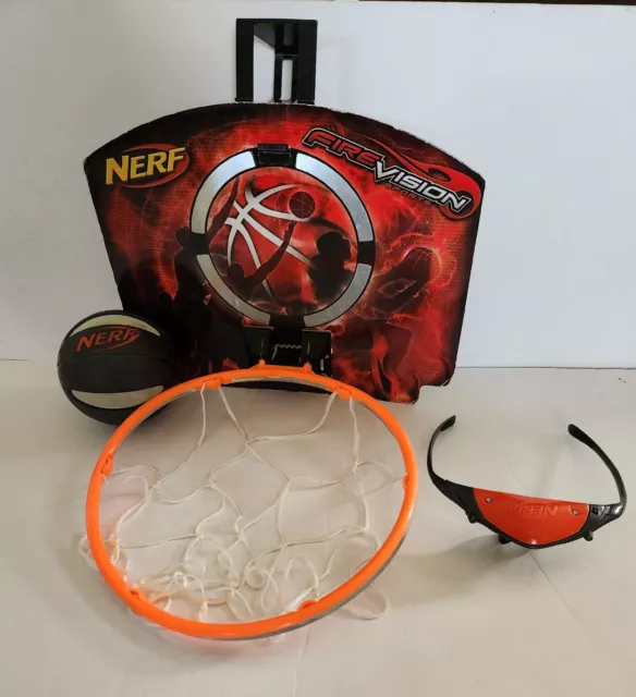 2012 Nerf Fire Vision Sports Nerfoop Basketball Hoop Over the Door with Glasses