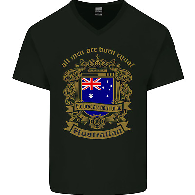 All Men Are Born Equal Australian Australia Mens V-Neck Cotton T-Shirt