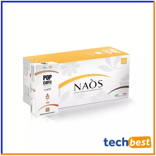 100 Cialde Capsule Caffè Pop NAOS Gusto orzo Compatibile Nespresso Solubile