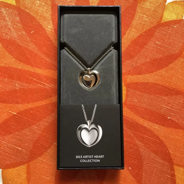 Georg Jensen Artist Heart 2013 Necklace Sterling Silver Like New Sold Out