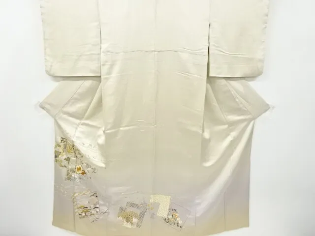 6869152: Japanese Kimono / Vintage Iro-Tomesode / Embroidery / Flower & Bird & D