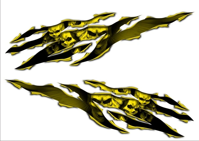 Per Suzuki GSX R1000 R750 R600 1250 750F 650F Hayabusa Teschio Rip Giallo Decal