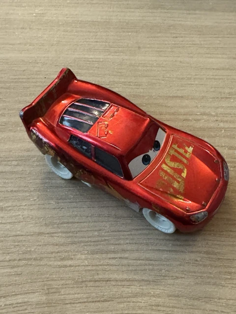 DISNEY PIXAR CARS Rusteze Race Lightning McQueen 1:55 Diecast Metallic ...