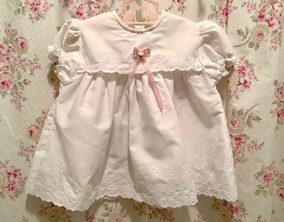 Baby dress, white eyelet, 9 - 12 months
