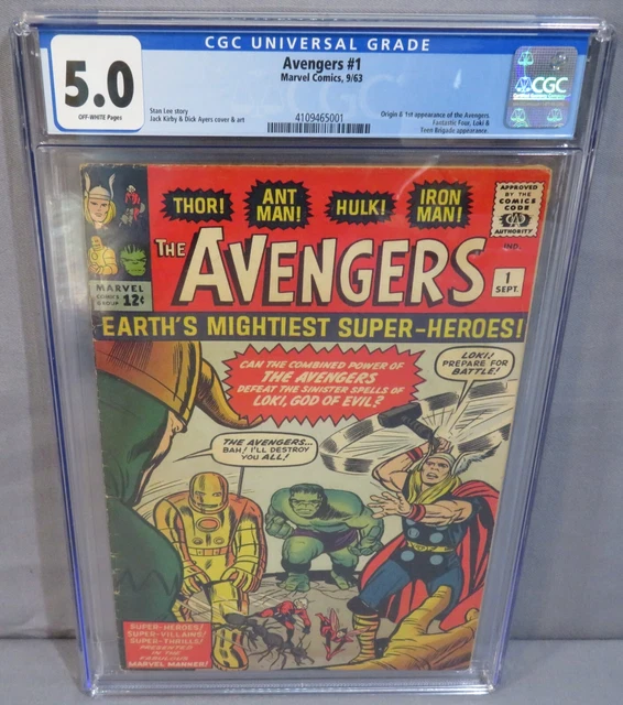 AVENGERS #1 (Origin & 1st appearance of team) CGC 5.0 VG/FN Marvel Comics 1963