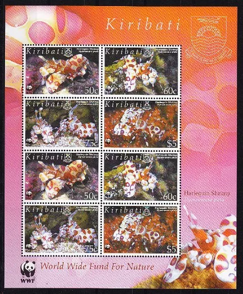 Kiribati 2005 WWF Garnelen Kleinbogen Mi.Nr. 983-86 ** postfrisch