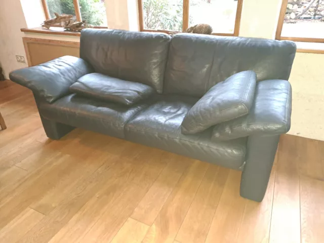 Erpo Classic Sofa CL 200 CL 300 Nappaleder genarbt 175 cm schwarz  zeitlos