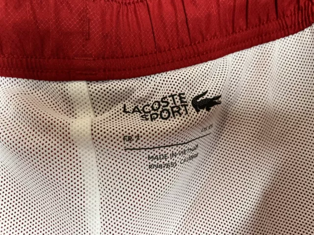 LACOSTE SPORT MENS Red Woven Shorts Size 7 XL X-Large NWT $69.99 - PicClick
