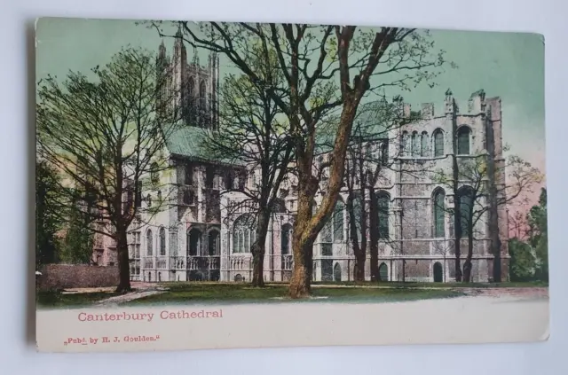 Unposted Vintage H.J. Goulden Postcard - Canterbury Cathedral (b)