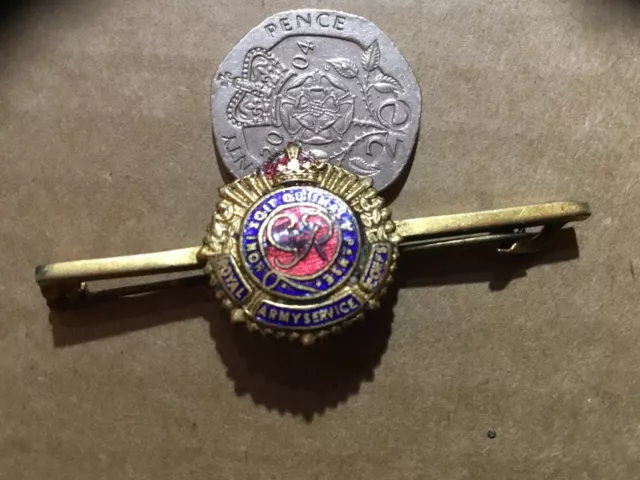 Royal Army Service Corps Brooch Vintage Enamel Military King George VI