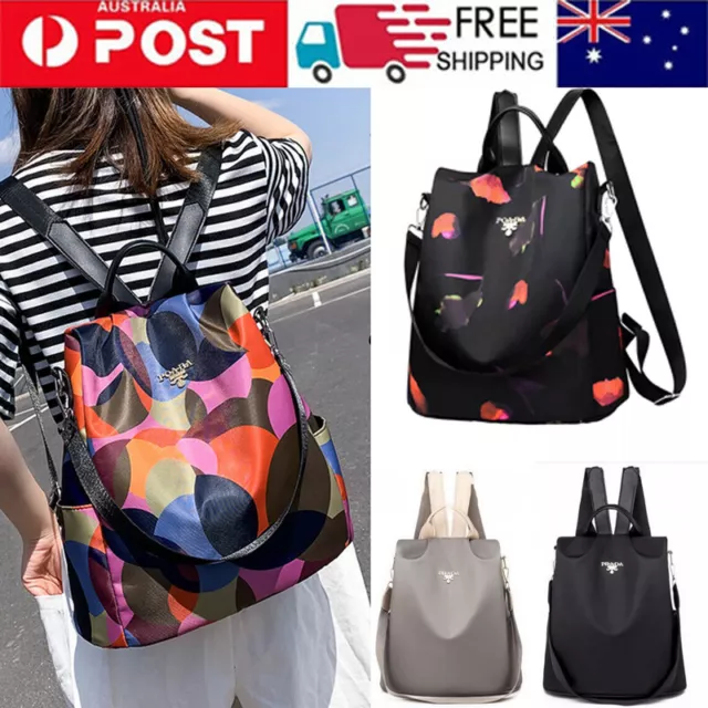 Womens Oxford Cloth Backpack Anti-theft Waterproof Shoulder Bags Travel Rucksack