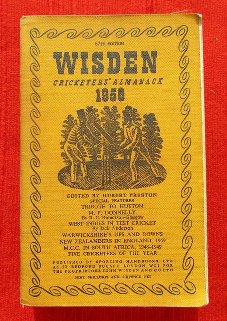 1950 original Wisden Cricketers' Almanack (87th edition) Softback Good condition
