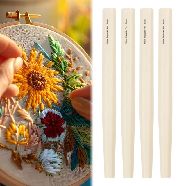 Stylos Marqueurs Effaçables à L'eau Pour Tissus - Lot De 4 - Encre Soluble Pour Couture, Broderie Et Travaux Manuels