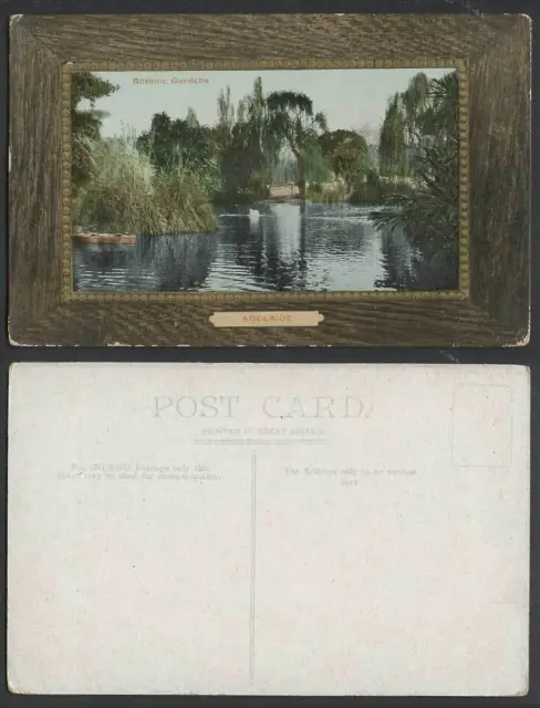 Australia Adelaide Botanic Gardens Botanical Garden Lake Boat Trees Old Postcard