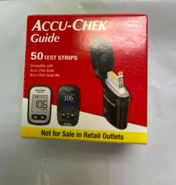 50 ACCUCHEK GUIDE Blood Glucose Diabetic Test Strips Expire 7/23+ 15.