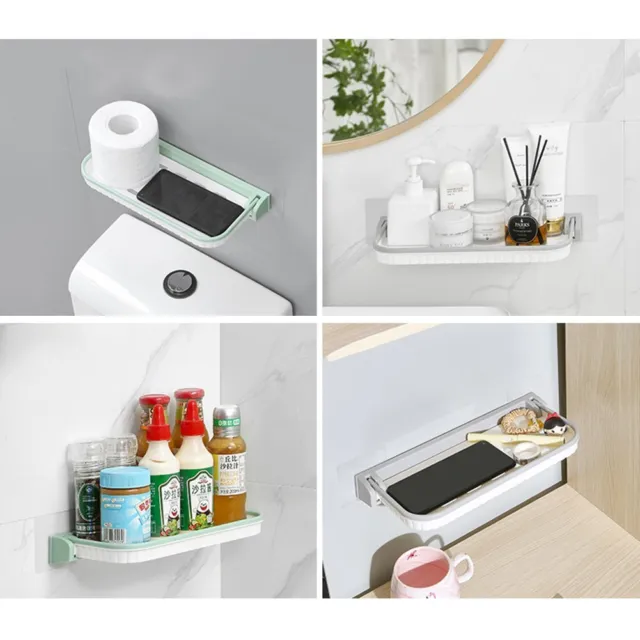 Estilosamente plegable estante de baño montaje en pared toalla de papel bastidor fácil de instalar