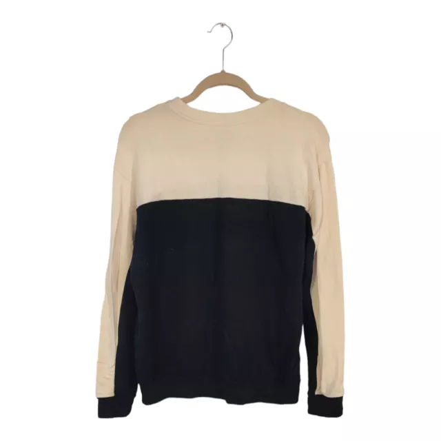 VLVT - Velvet By Graham & Spencer Women's Sweater Navy/Cream Crew Neck Size M