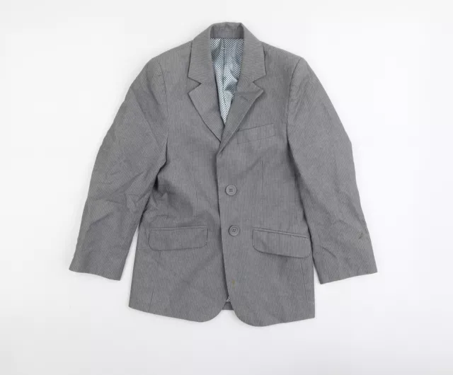 Marks and Spencer Boys Grey Geometric Jacket Blazer Size 7 Years Button